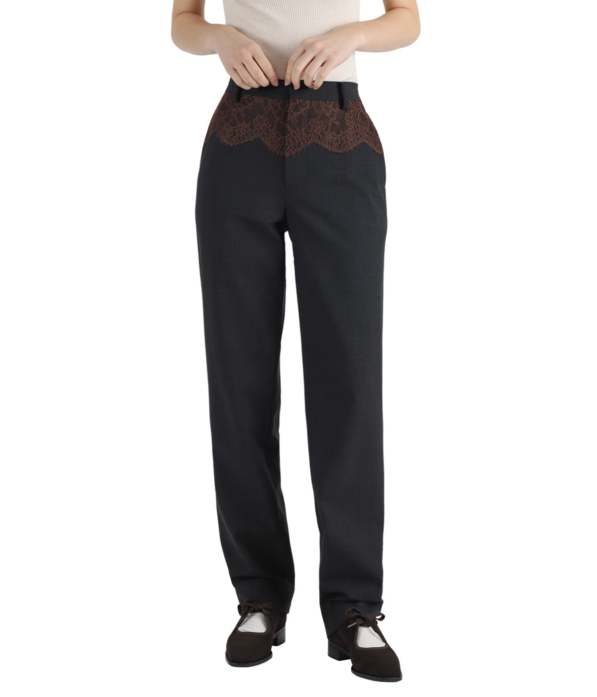 レディース】SUITING LACE WAIST PANTS | FUMIKA_UCHIDA(フミカ ウチダ