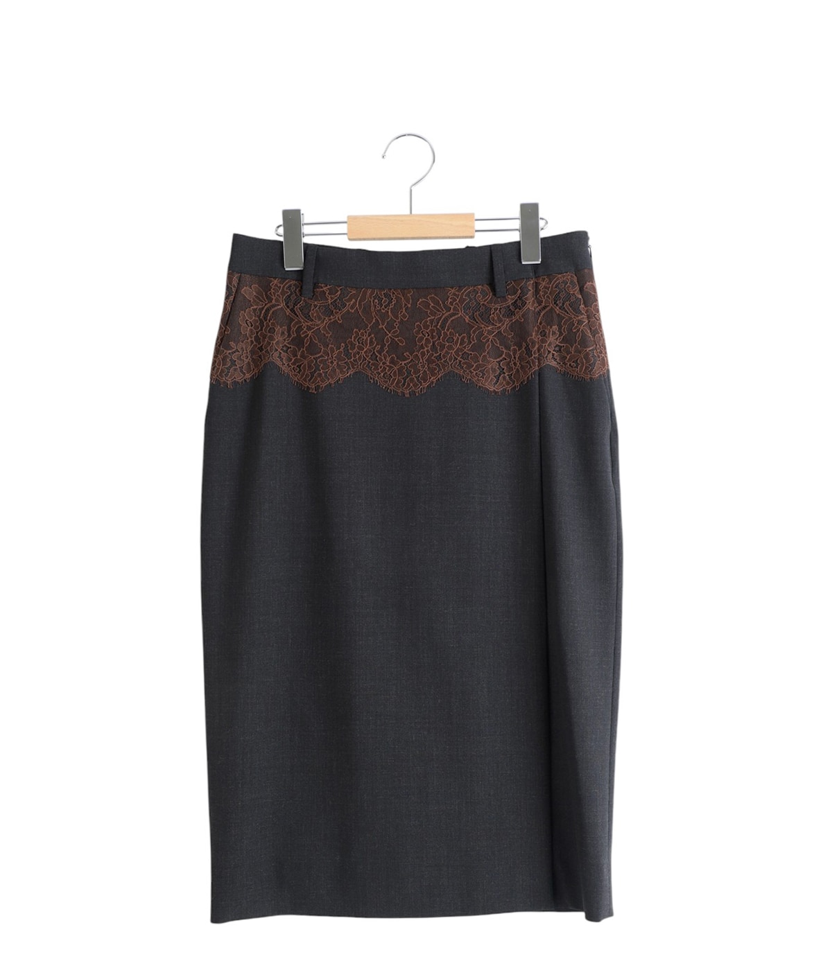 レディース】SUITING LACE WAIST MIDI SKIRT | FUMIKA_UCHIDA(フミカ