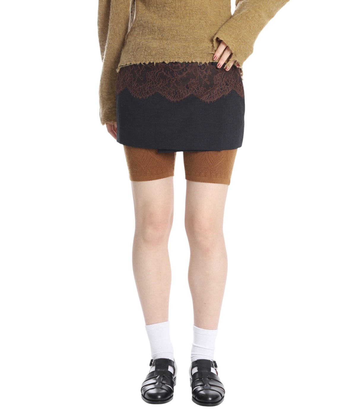 レディース】SUITING LACE WAIST MINI SKIRT | FUMIKA_UCHIDA(フミカ