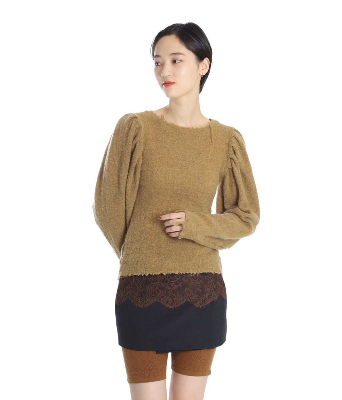 レディース】GAUZE SHETLAND PUFF-SLEEVE TOP | FUMIKA_UCHIDA(フミカ