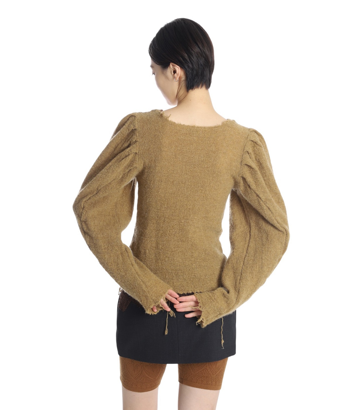 レディース】GAUZE SHETLAND PUFF-SLEEVE TOP | FUMIKA_UCHIDA