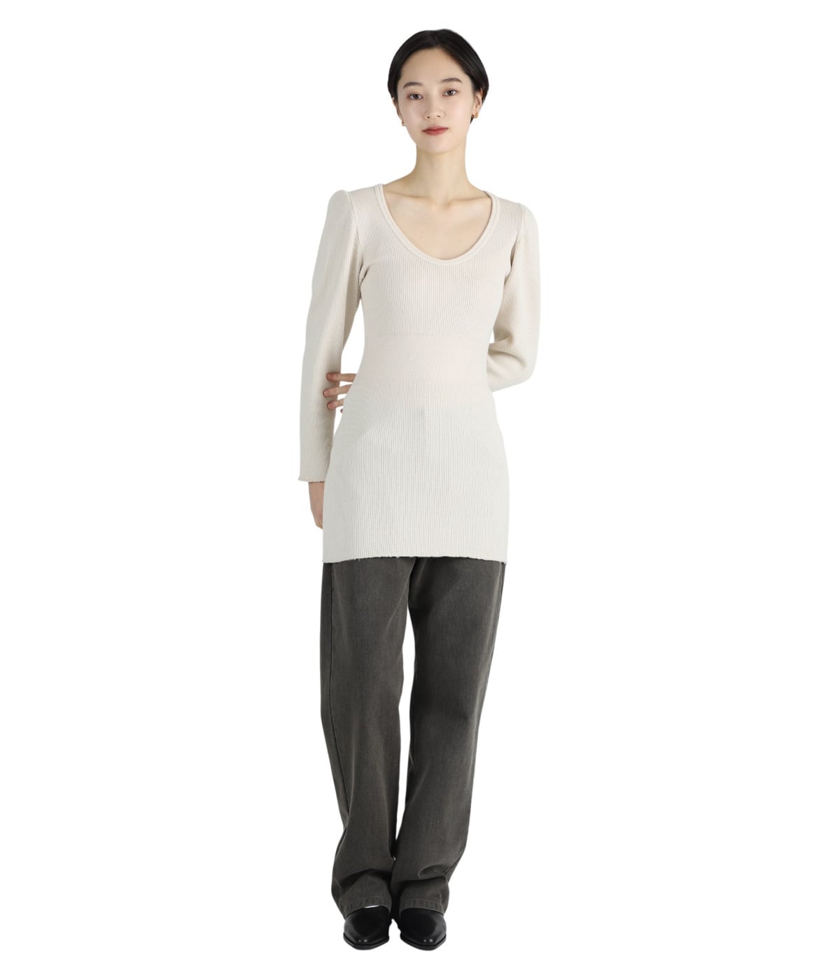 レディース】RIB STITCH U-NECK UNDERWEAR | FUMIKA_UCHIDA(フミカ