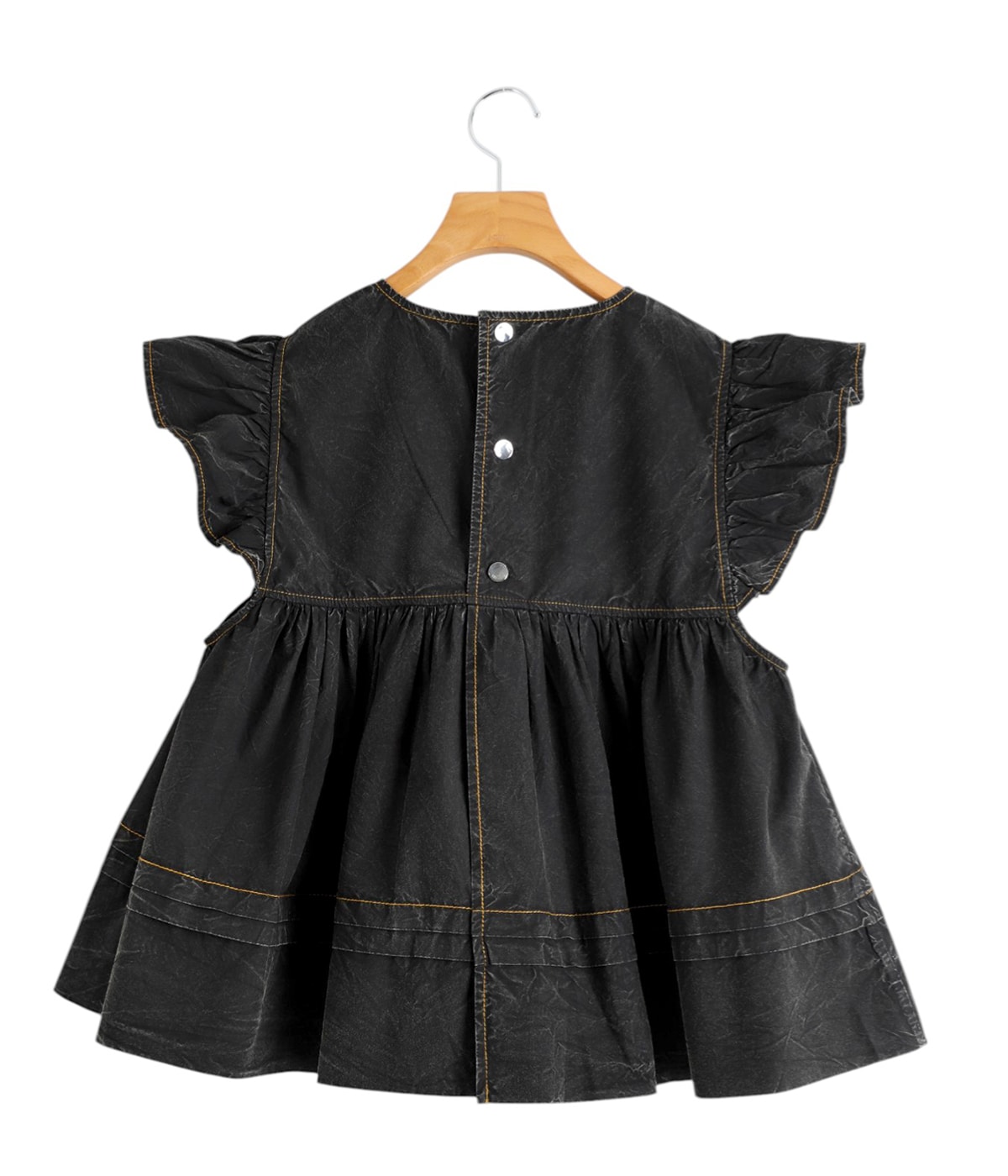 ガニー　トップス レディース】Garment Dyed Cotton Frill Sleeve Top | GANNI