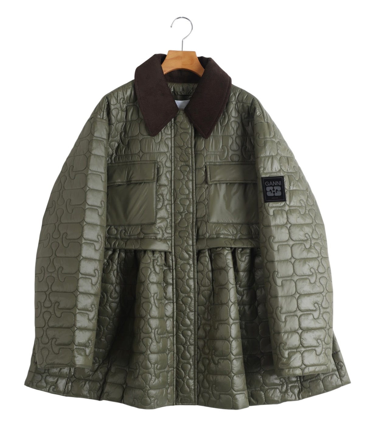 レディース】Shiny Quilt Midi Jacket w. Flare | GANNI(ガニー