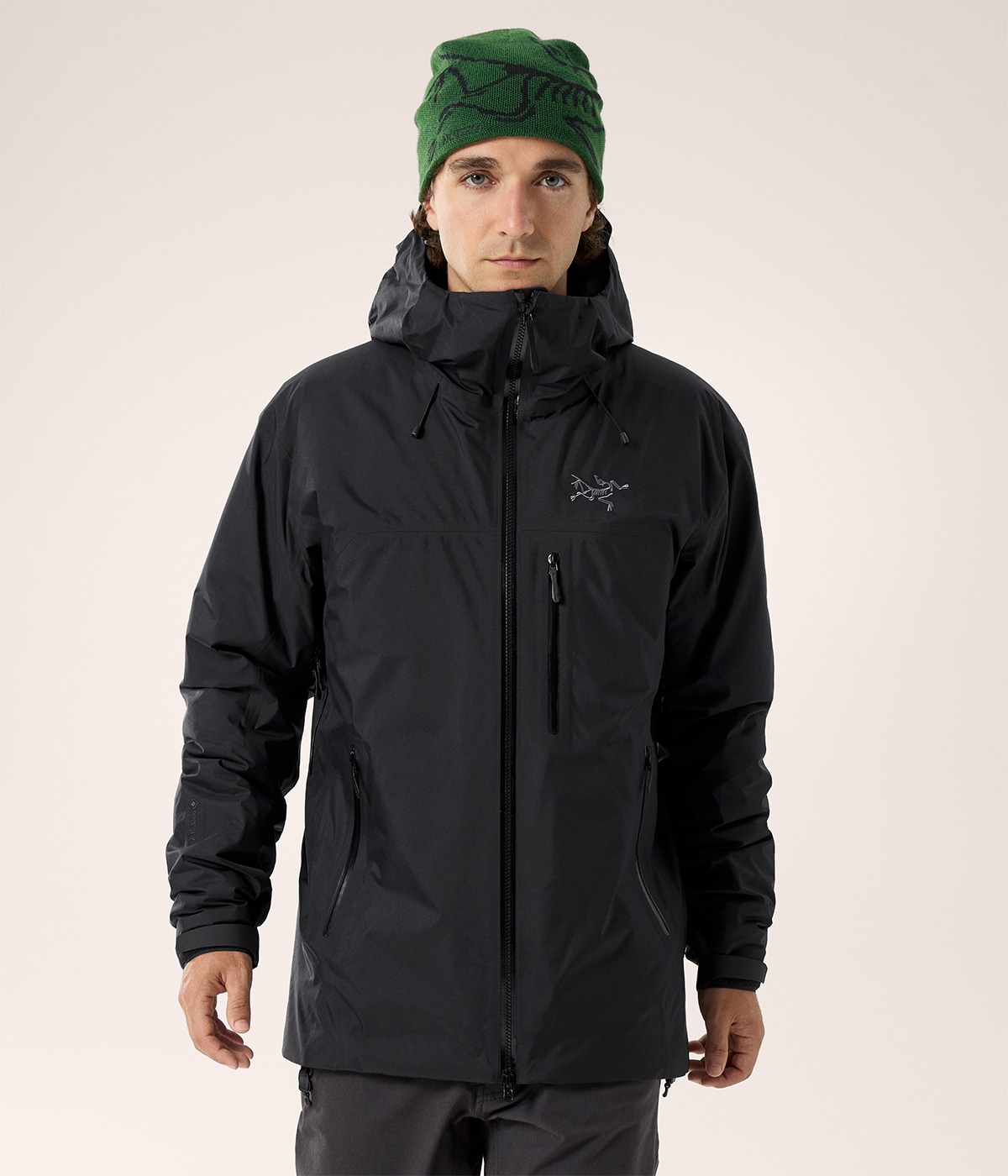 アークテリクス　スティンガービブ　ブラック　メンズＭ　ゴアテックス　ナイロン Alpha Lightweight Jacket Men's(L(MEN) Black/ブラック): ARC'TERYX