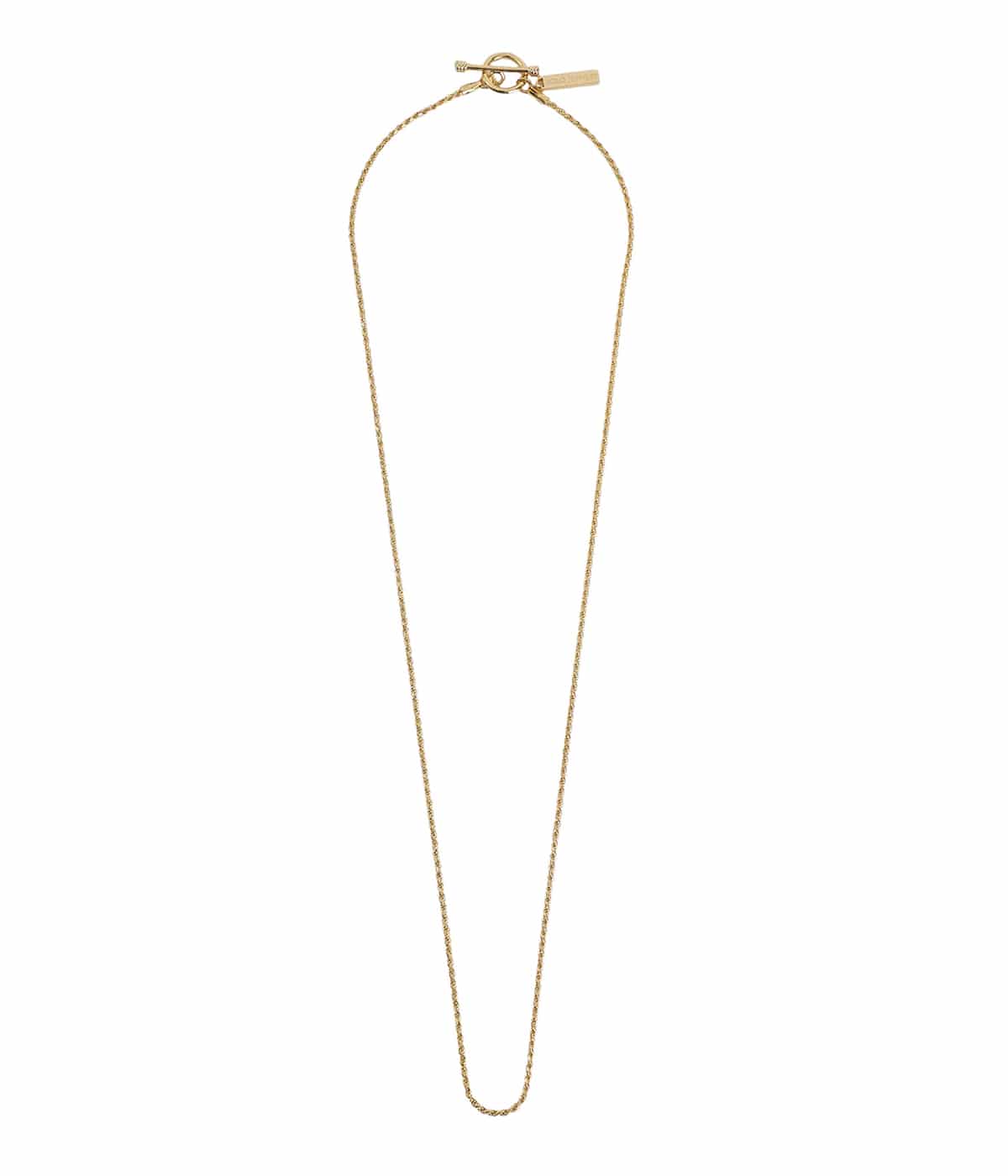 Tiny French Rope Link Necklace -Gold-