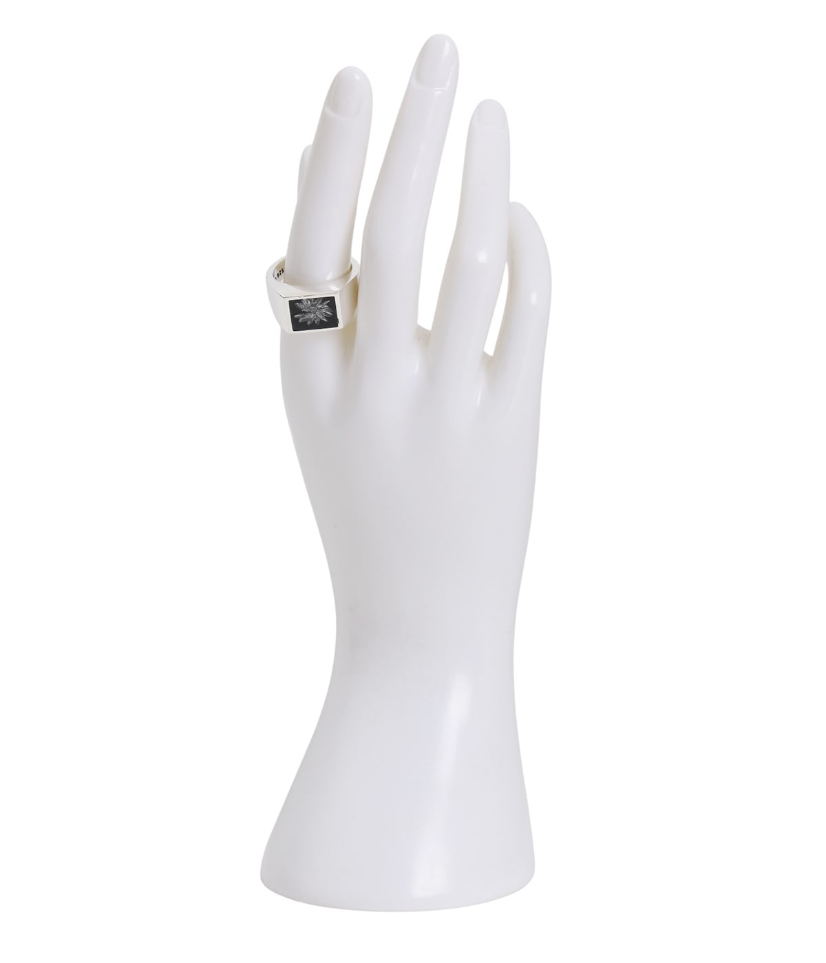 Signet Ring with Black & Gray Flower | XOLO JEWELRY(ショロ