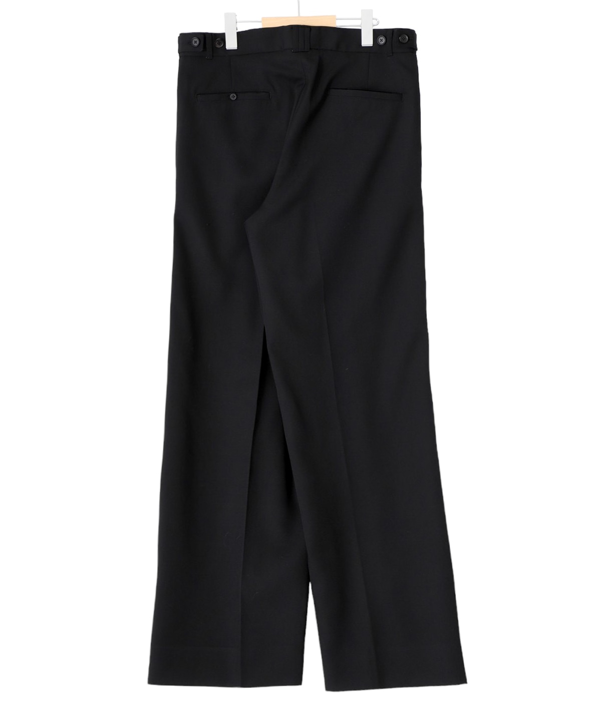 パンツ YOKE 3PLEATED WIDE-LEG TROUSERS / BLACK YOKE BLACK NYLON 3PLEATED WIDE-LEG EASY TROUSERS