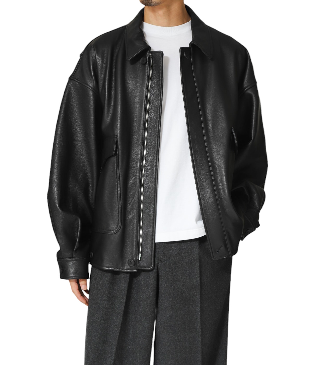 ジャケット・アウター yoke LEATHER FLIGHT JACKET YOKE 