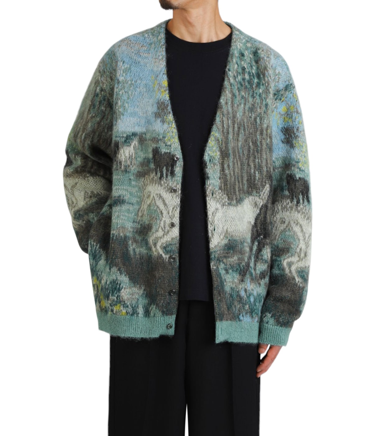 yoke カーディガン　KEITA MARUYAMAコラボ YOKE - ヨーク25SS HORSE JAQUCARD MOHAIR CARDIGAN - KEITA