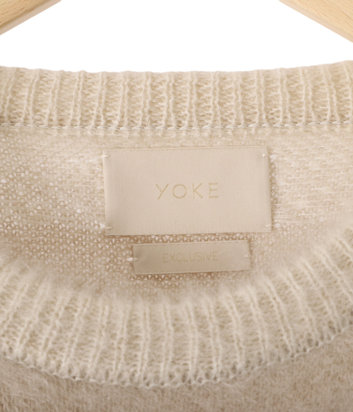 INSCRIRE◆エルボーオフ/ニット・セーター(厚手)/--/コットン/BLK/i22ss-k6// BRUSHED MOHAIR KNIT SHIRT | YOKE(ヨーク) / トップス ニット