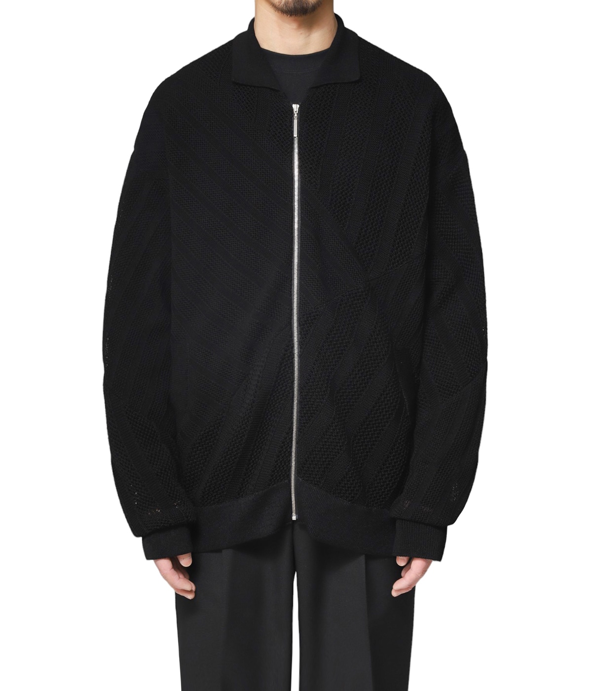 COTTON MESH STRIPE ZIP-UP CARDIGAN | YOKE(ヨーク) / トップス