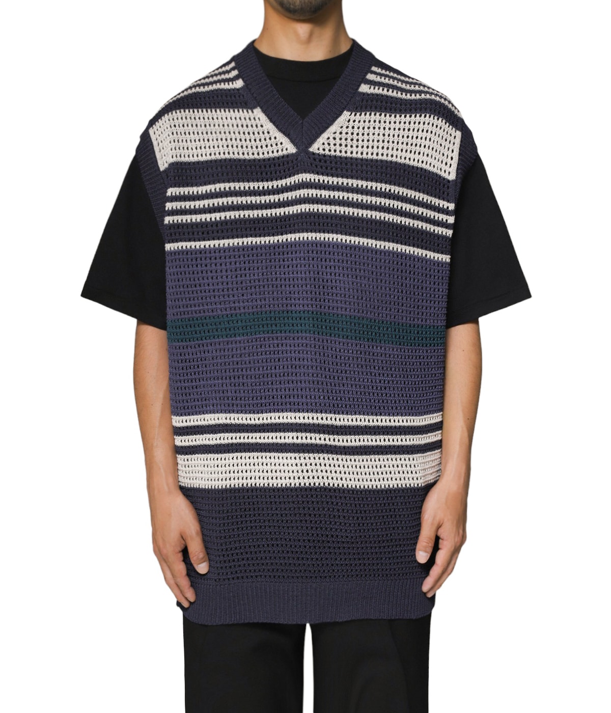 トップス BORDER MESH KNIT VEST YOKE BORDER MESH KNIT VEST | YOKE(ヨーク) / トップス ベスト