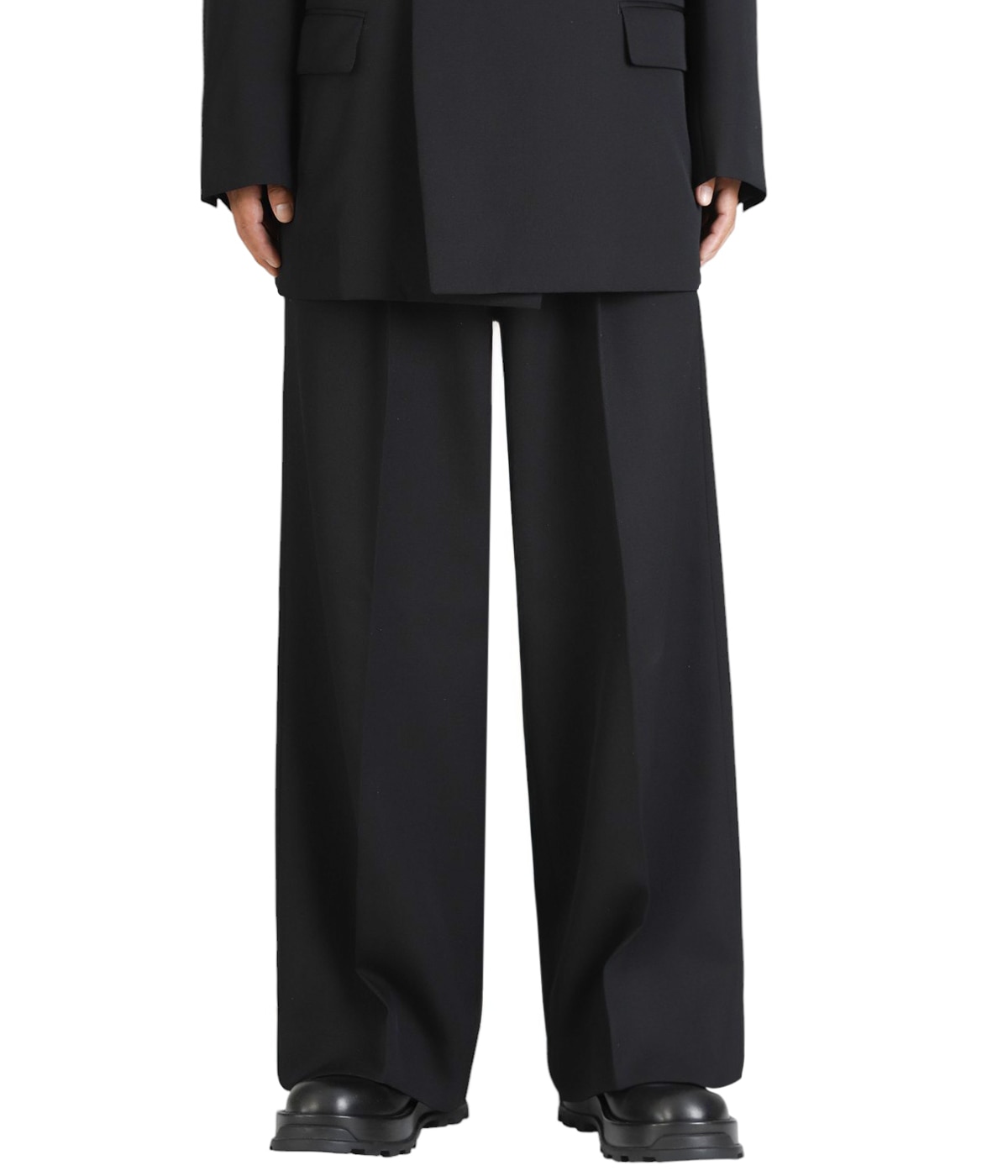 ヨーク　YOKE yoke 黒スラックス　サイズ3 逸品 3pleated Wide-leg Trousers | YOKE(ヨーク) / パンツ