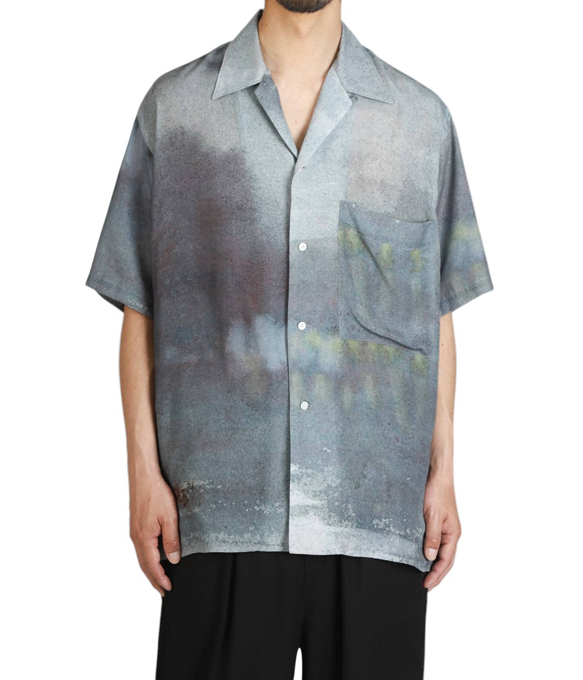 トップス YOKE LANDSCAPE PRINTED OPEN COLLAR SHIRT YOKE/ヨーク/LANDSCAPE PRINTED OPEN COLLAR SHIRT(506125164