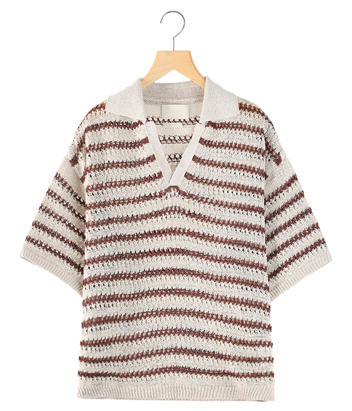 BORDER MESH KNIT SKIPPER POLO SHIRT | YOKE(ヨーク