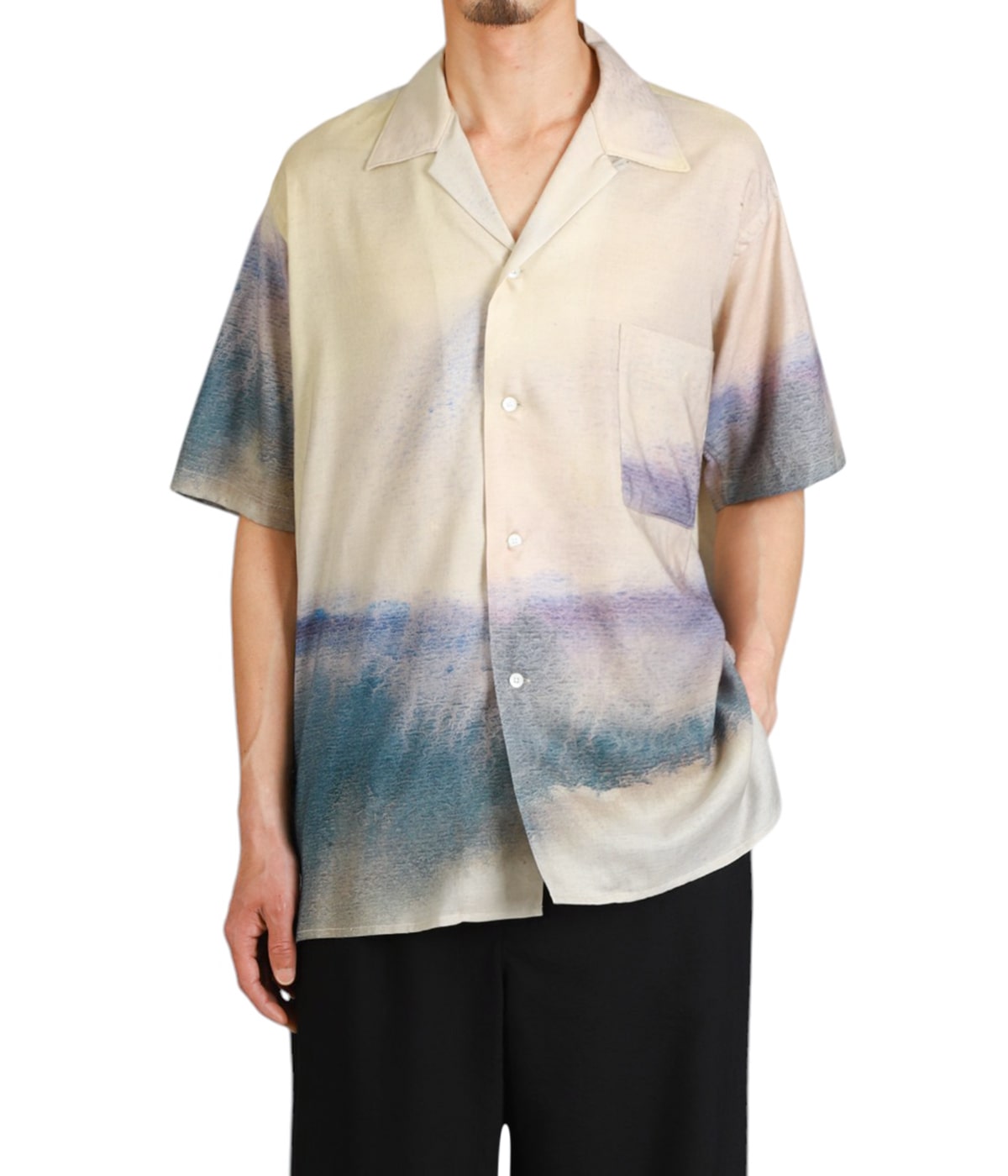 LANDSCAPE PRINTED OPEN COLLAR SHIRT | YOKE(ヨーク