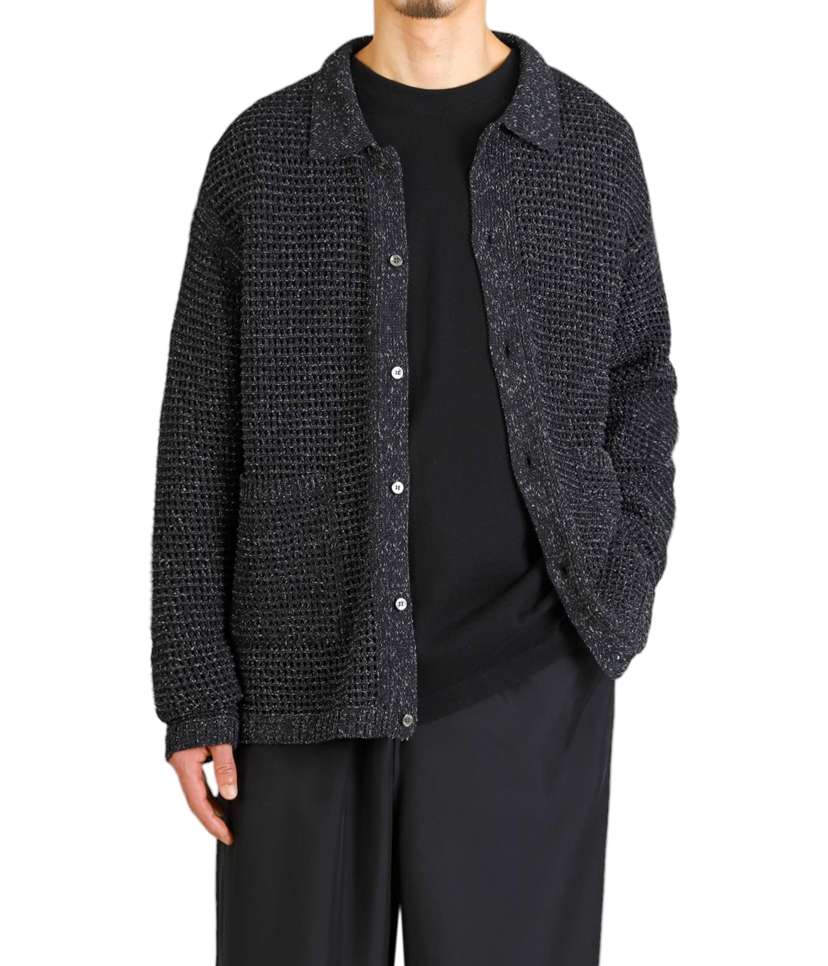 トップス YOKE 22ss MESHED KNIT CARDIGAN 2 YOKE - 【残りわずか】Mesh Knitted Shirt Cardigan | ACRMTSM