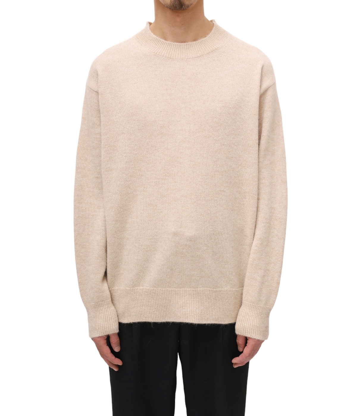 OPHRYS(オフィリス)アルパカ混ボーダー半袖ニット(サイズ42)(ブラウン×ベージュ) UNDYED [アンダイド] ALPACA JQD BRASH CREW [USN24FKC097