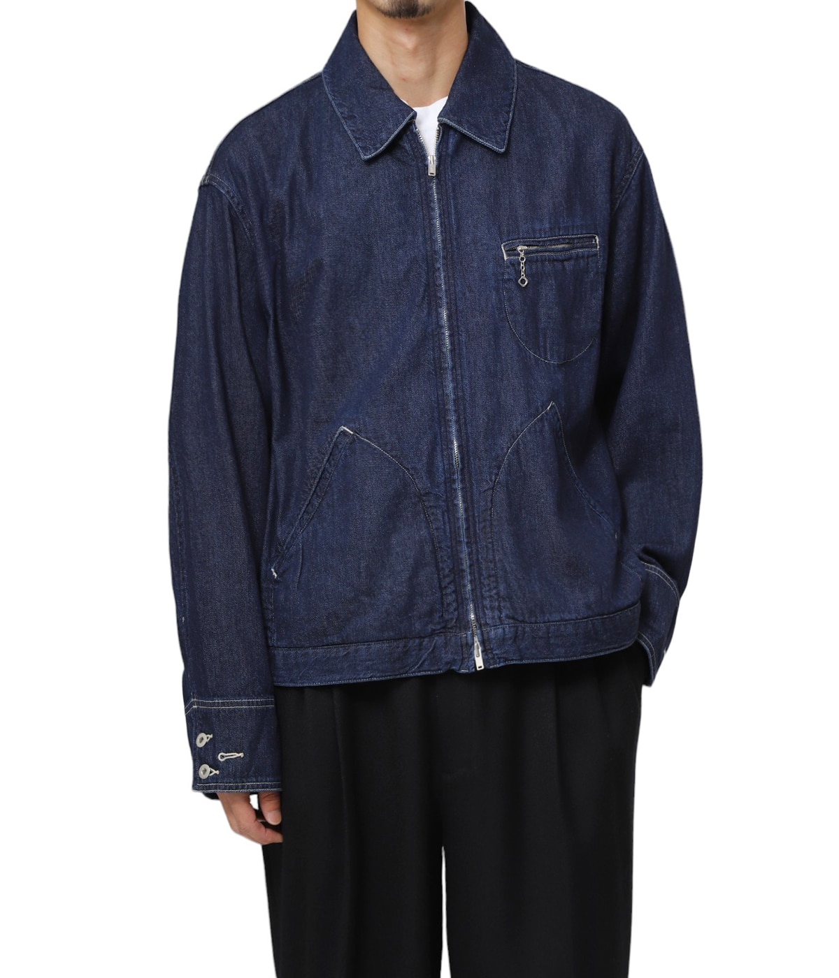 ジャケット・アウター Blurhms 20SS Rayon Cotton Short Jacket 0 Light oz Denim ZIP Work Jacket | blurhmsROOTSTOCK(ブラームス