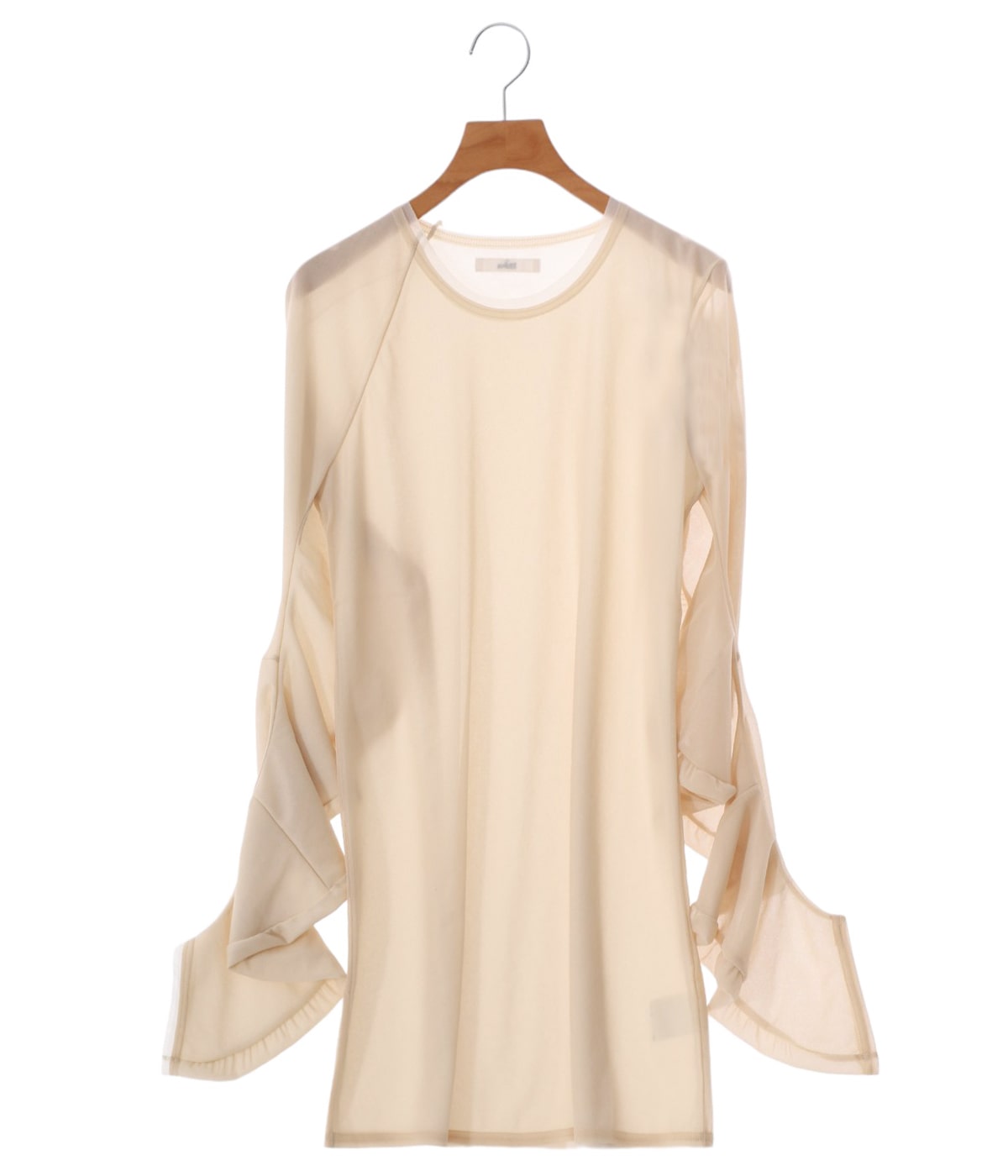 レディース】asymmetry deformation sleeve tulle doubleface