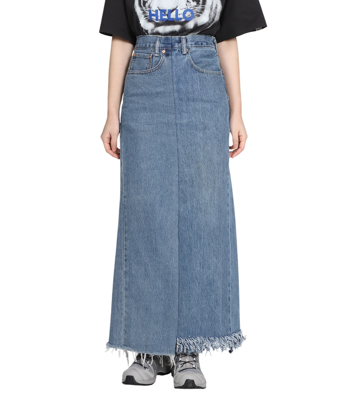 さらに100円引き◆ ◆Women's Denim Skirt Unique Bargains women's Plus Size Denim Skirt - Elastic