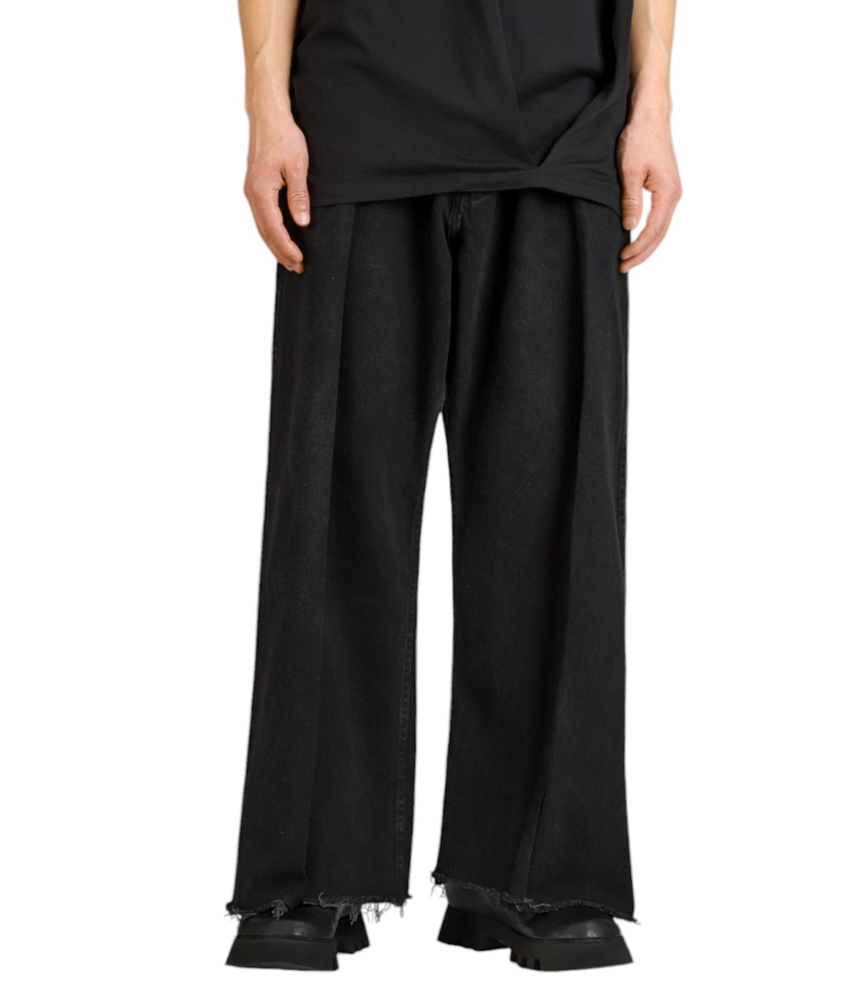 circa make vertically cutback wide denim pants | 77circa