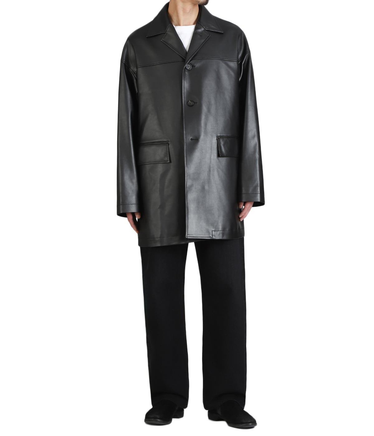 faux leather sack coat. | TAKAHIROMIYASHITATheSoloist.(タカヒロ