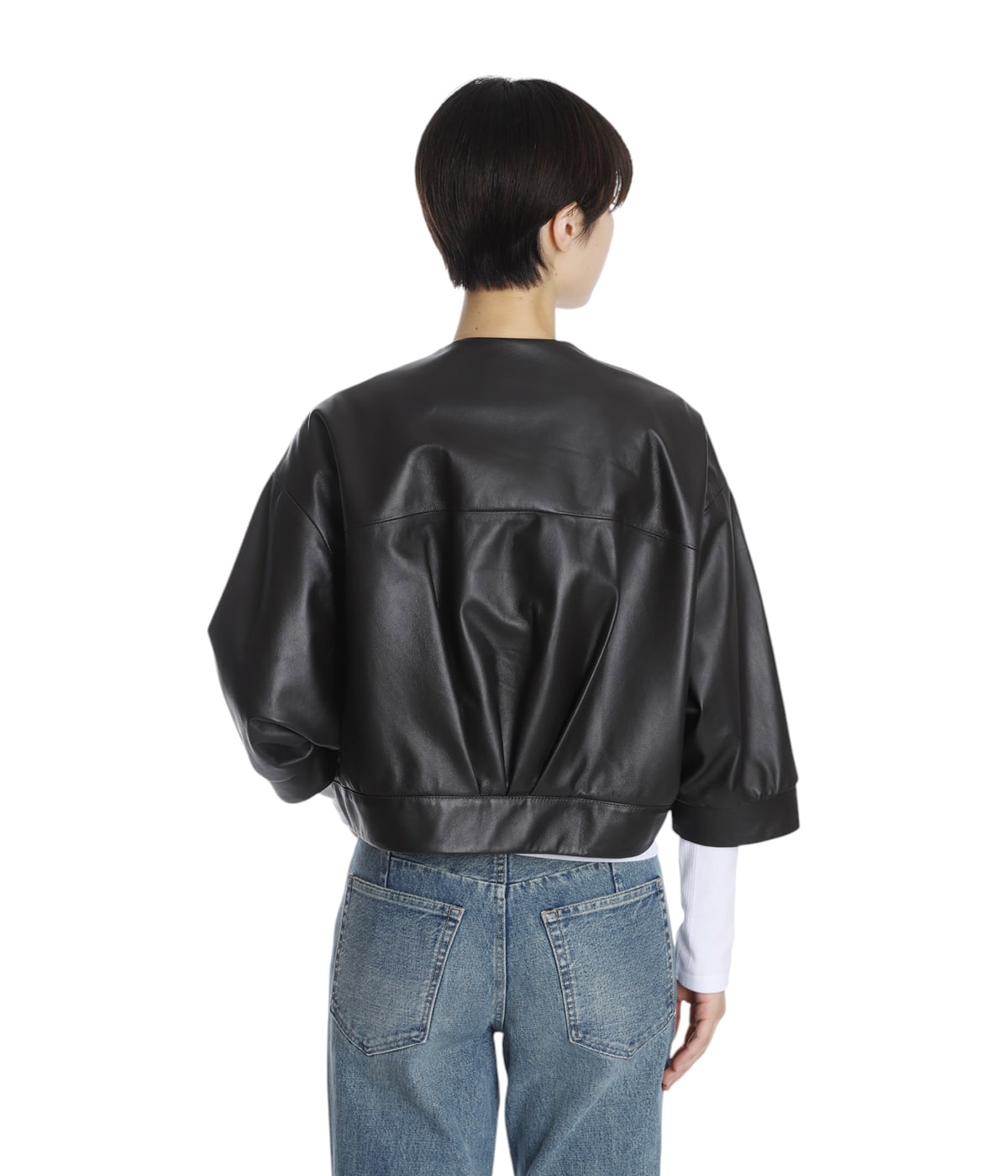 EMMETI⭐︎エンメティ レザー七分丈レディースジャンパー羊革 ラムスキン　38 レディース】TILLY SP LAMB SKIN NAPPA | EMMETI(エンメティ