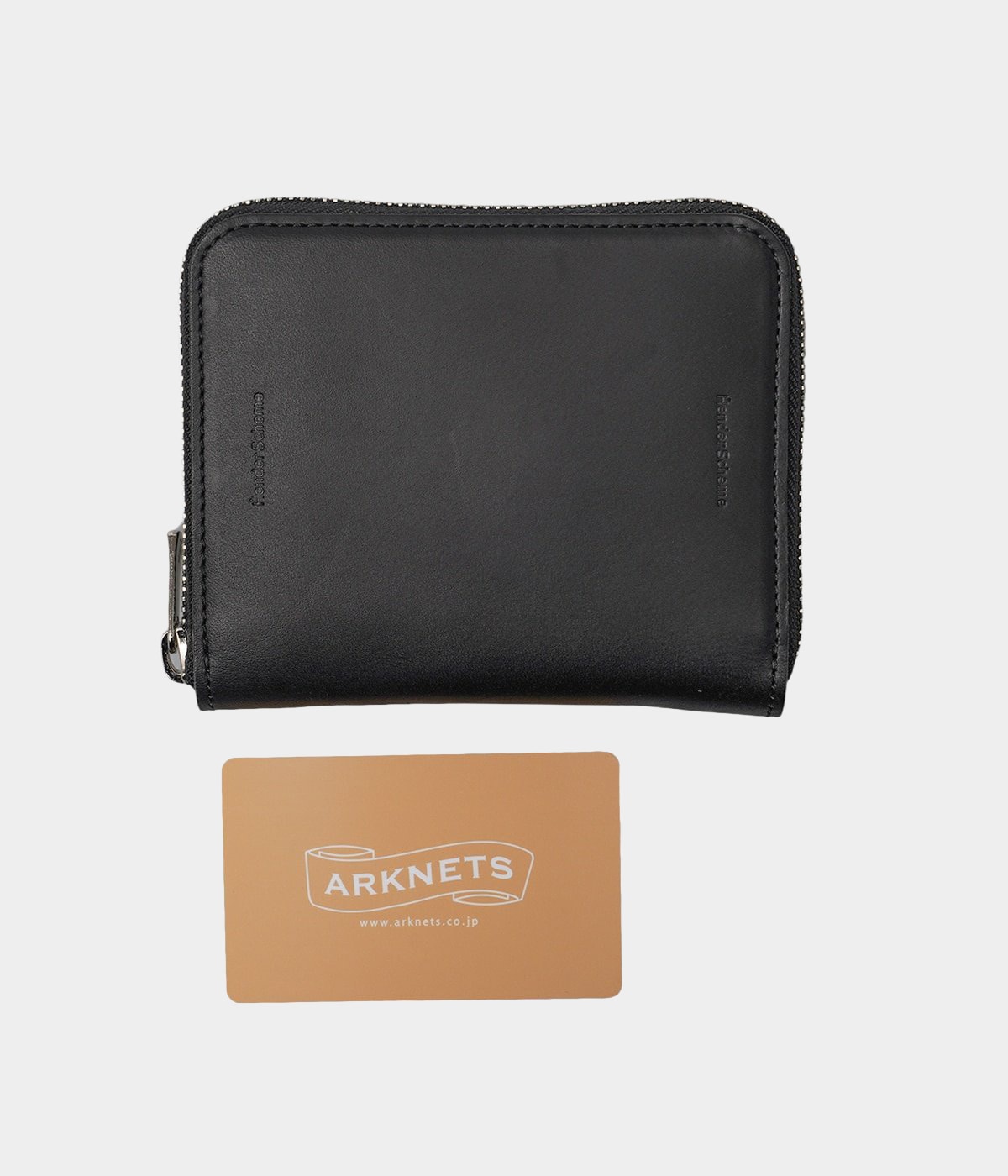 Hender Sheme スクエアジップパース レザー 二つ折り 財布 ブラック square zip purse スクエアジップパース 二つ折り財布 ラウンド