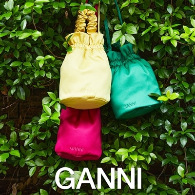 GANNI｜Occasion Ruched Top Handle Bag