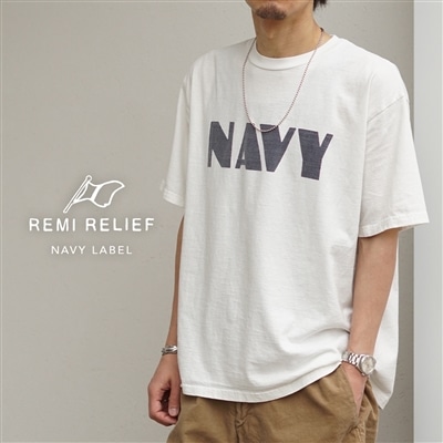 REMI RELIEF NAVY LABEL｜古着のようなプリントTシャツ