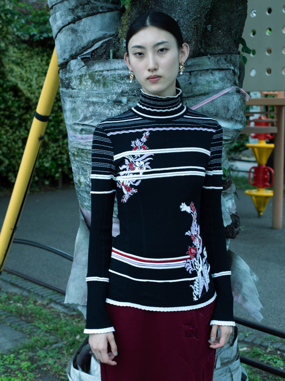【美品初夏着用可】Mame Kurogouchi デザイントップス/ブラック2 LOOK】Mame Kurogouchi｜25 Fall Winter Look by Mayumi