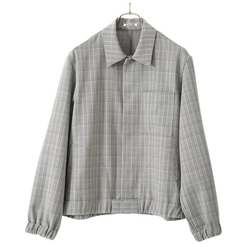 HARD TWIST WOOL DOUBLE FACE CHECK BLOUZON