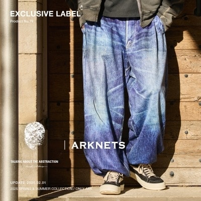 【特集｜3月8日（土）19:00販売開始】TALKING ABOUT THE ABSTRACTION × ARKnets｜転写デザインの迫力のあるワイドパンツ