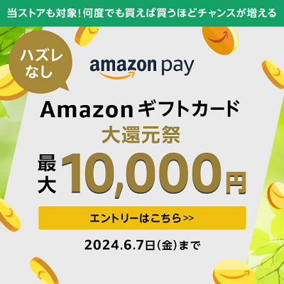 【EC】ハズレなし 最大1等10,000円分！Amazon Pay：Amazonギフトカード大還元祭